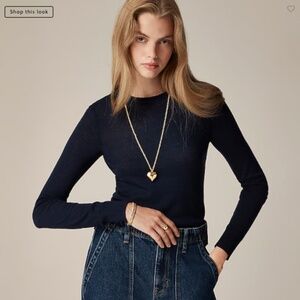 JCrew Margot Crewneck - Merino Wool - Navy - Size Small
